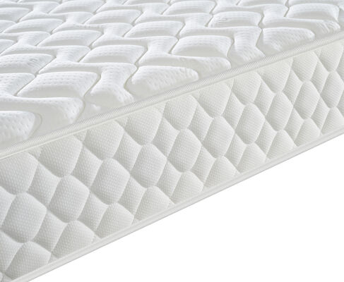 Colchón de resorte de bolsillo de categoría hotel 3 estrellas. Tejido superior blanco, anti-disturbio, soporte ergonómico, personalizable para proyectos hoteleros masivos.