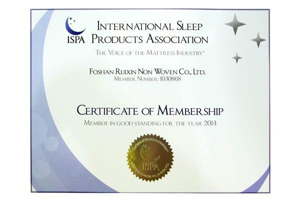 CHINA FOSHAN RUIXIN NON WOVEN CO.,LTD certificaciones