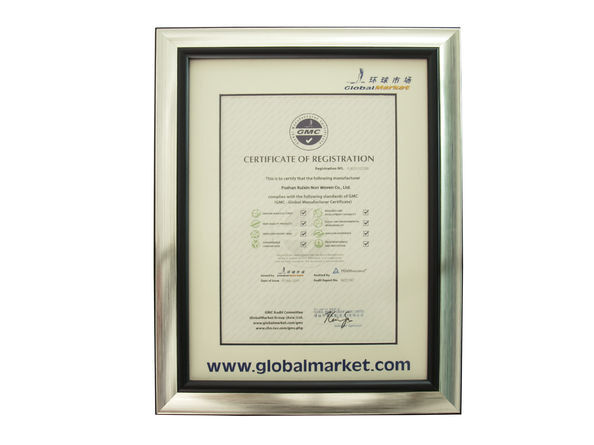 CHINA FOSHAN RUIXIN NON WOVEN CO.,LTD certificaciones